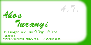 akos turanyi business card